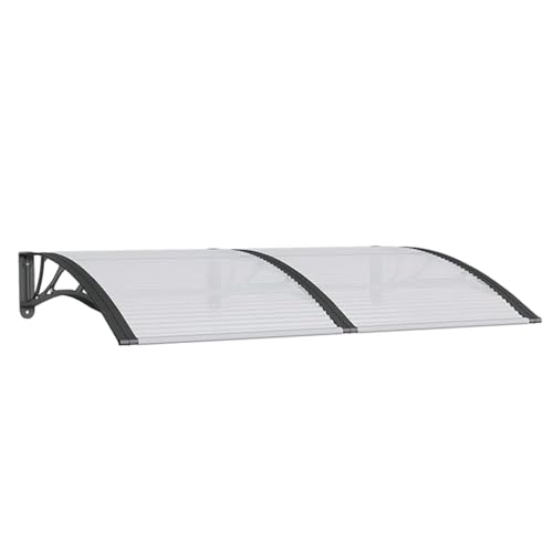 vidaXL Door Canopy Outdoor Door Awning Canopy Patio Porch Awning Front Door Patio Canopy for Sun Shutter Black 591x394 Polycarbonate - Image 1
