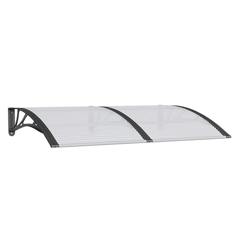 vidaXL Door Canopy Outdoor Door Awning Canopy Patio Porch Awning Front Door Patio Canopy for Sun Shutter Black 591x394 Polycarbonate - Image 2