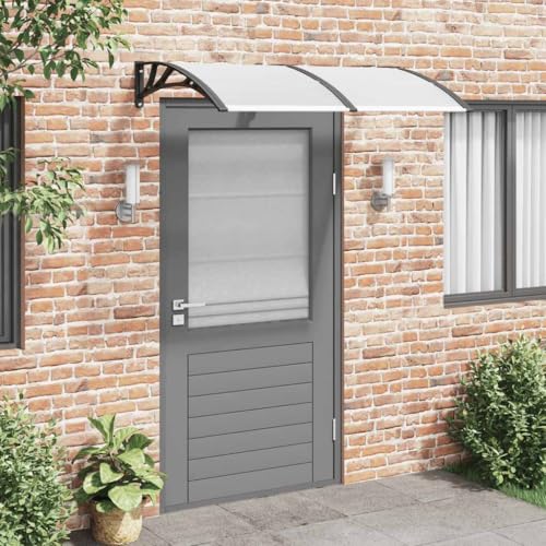 vidaXL Door Canopy Outdoor Door Awning Canopy Patio Porch Awning Front Door Patio Canopy for Sun Shutter Black 591x394 Polycarbonate - Image 3
