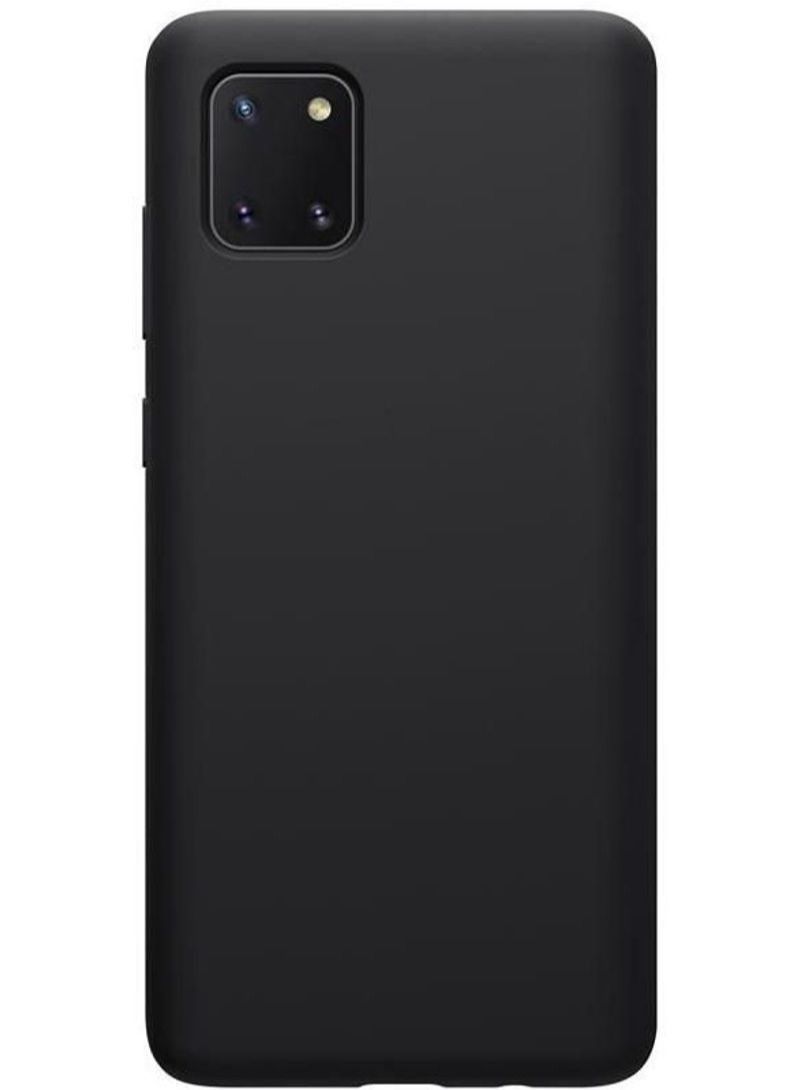 shAyzee Liquid Silicone Slim Back Cover For Samsung Galaxy Note 10 Lite Black - Image 1