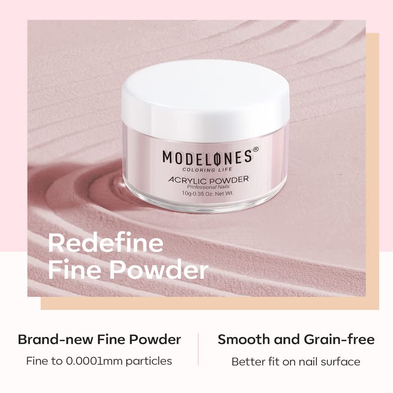 Modelones Acrylic Powder, 6 Colors Transparent Jelly Nude Nail Powder Milky White Pink Nude for Nail Art 3D Nail Carving French Nail Extension, Gifts for Women - Image 4