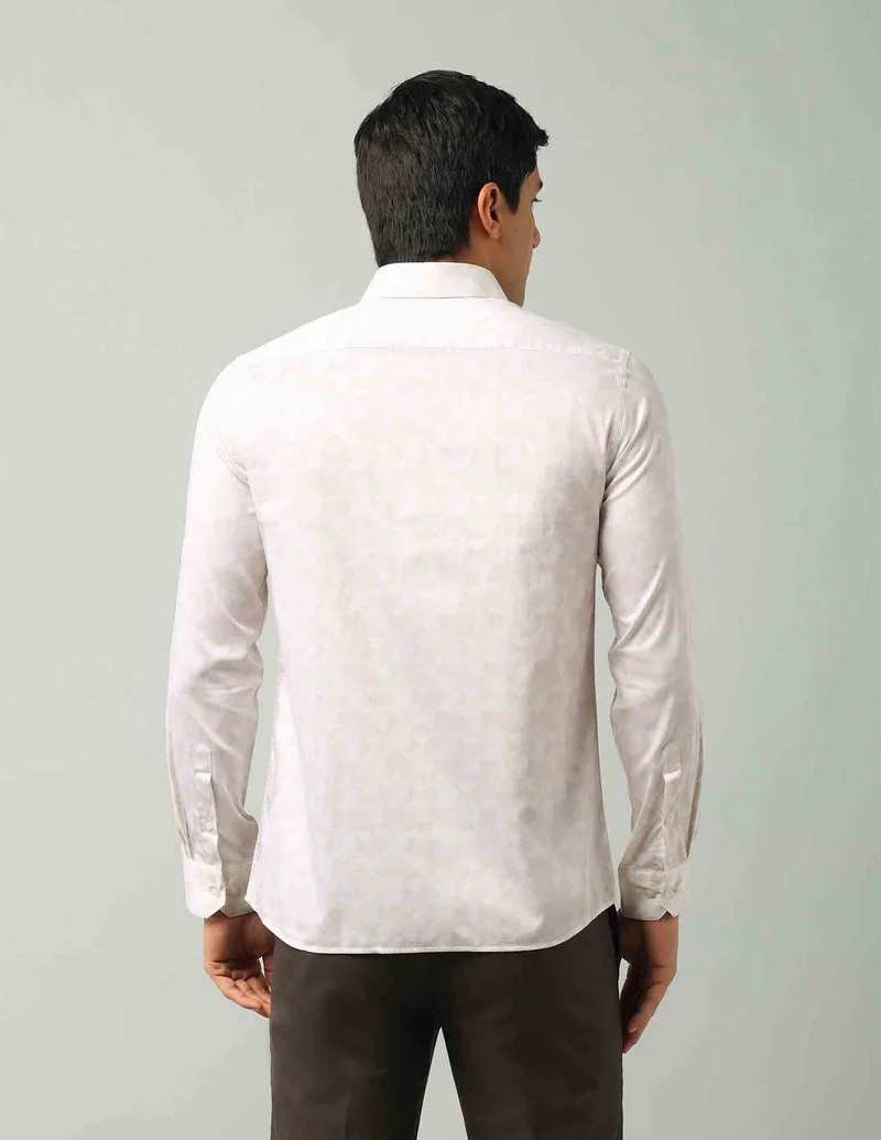 Arrow Beige Geometric Printed Regular Shirt for Men | Best Price UAE