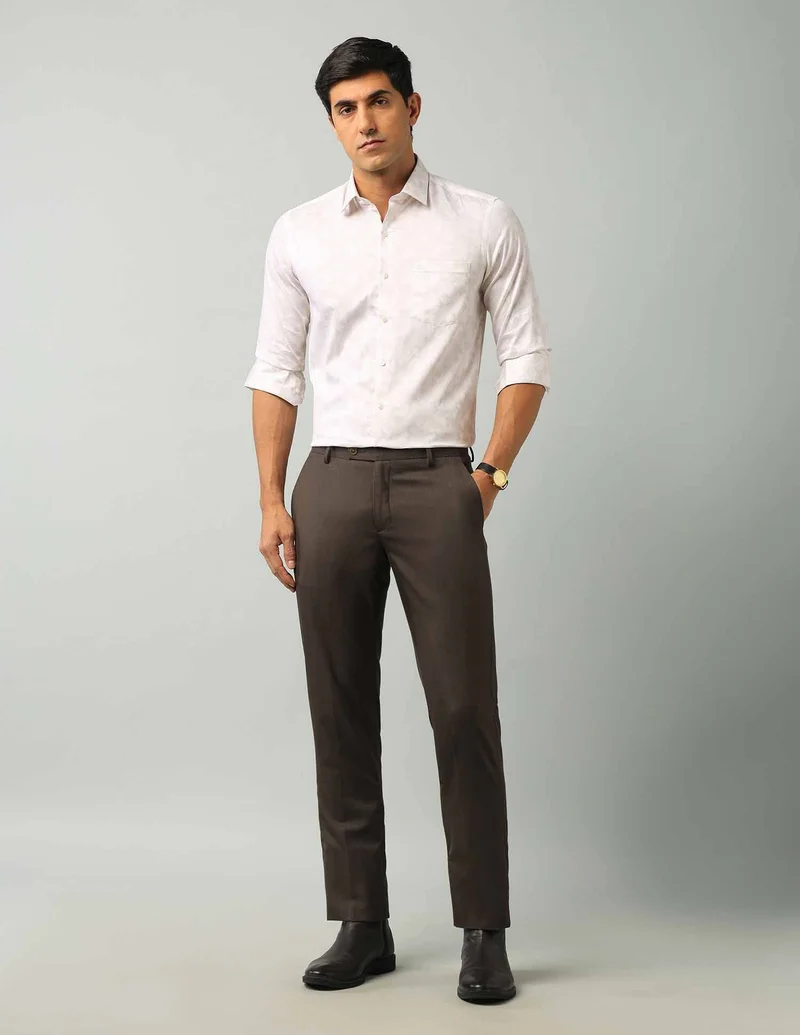 Arrow Beige Geometric Printed Regular Shirt for Men | Best Price UAE