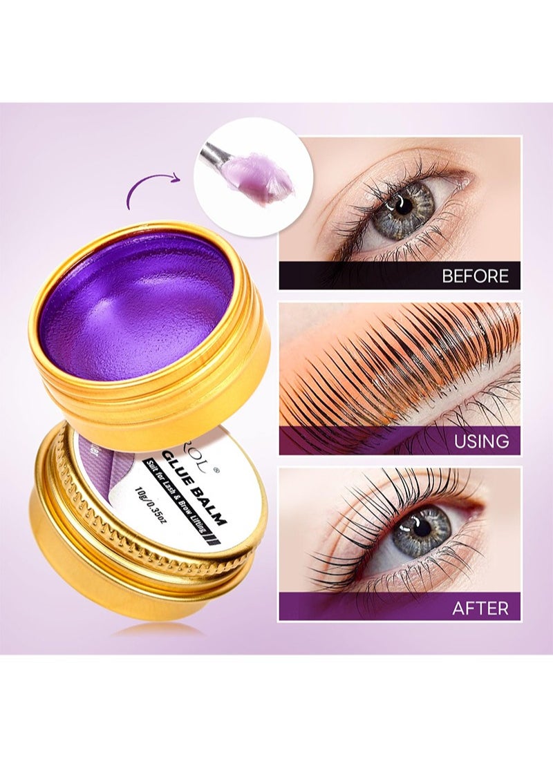 ACTROL Lash Glue Balm,Lash Lift Gel Eyelash Lift Perm for Lash and Brow Lifting Strong Hold 10g Purple Lavender  - Image 5