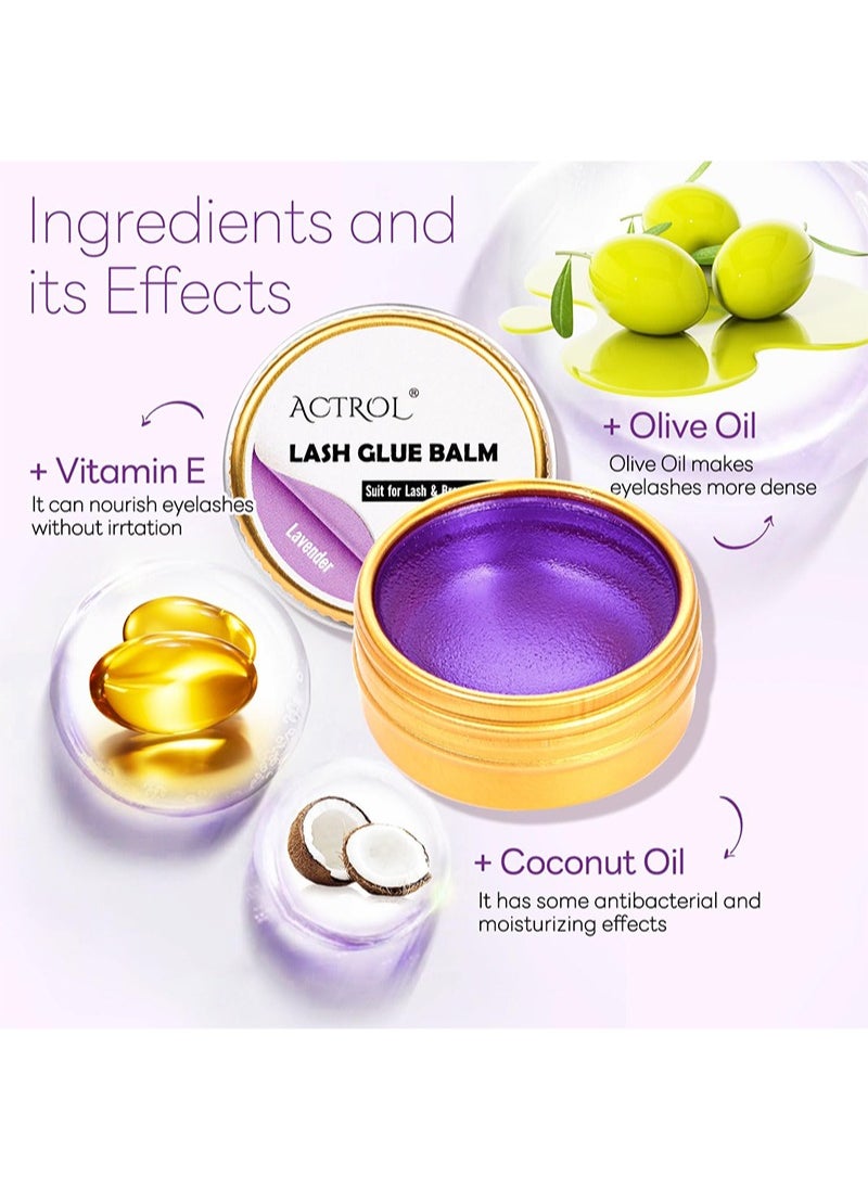 ACTROL Lash Glue Balm,Lash Lift Gel Eyelash Lift Perm for Lash and Brow Lifting Strong Hold 10g Purple Lavender  - Image 4