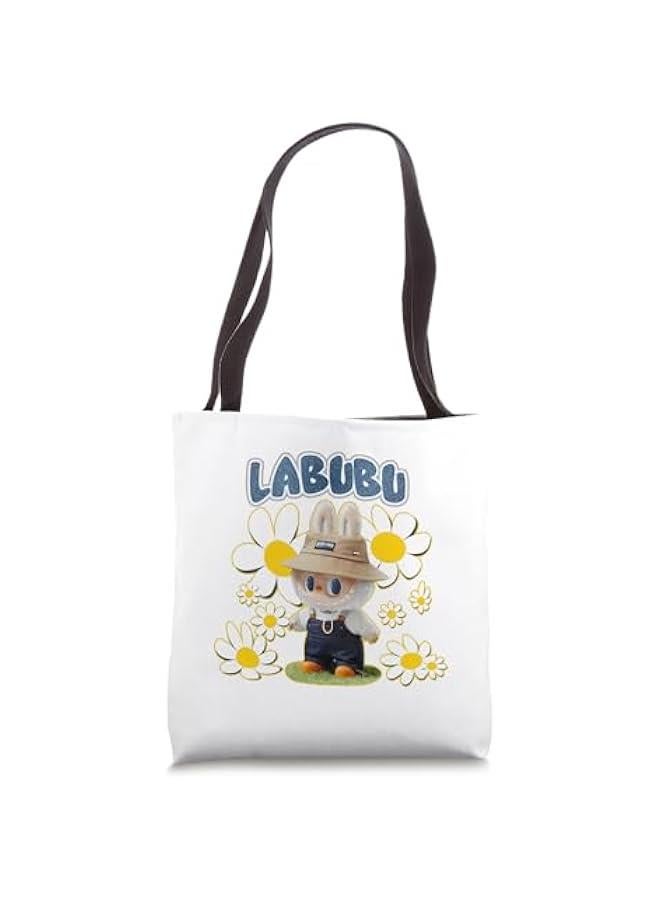 Arabest Funny Labubu Lover Cute Labubu Flowers Tote Bag - Image 1