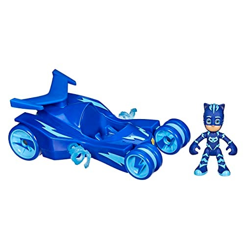 PJMASKS لعبة سيارة بي جي ماسكس كات بوي ديلوكس للأطفال، لعبة سيارة كات مع خطوط قطط دوارة وشخصية كات بوي للأطفال من عمر 3 سنوات وما فوق - Image 3
