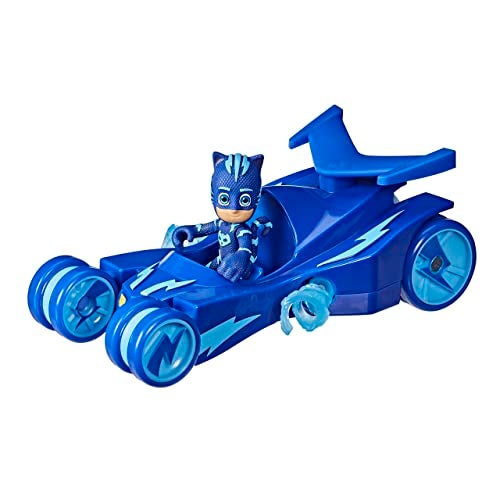 PJMASKS لعبة سيارة بي جي ماسكس كات بوي ديلوكس للأطفال، لعبة سيارة كات مع خطوط قطط دوارة وشخصية كات بوي للأطفال من عمر 3 سنوات وما فوق - Image 2