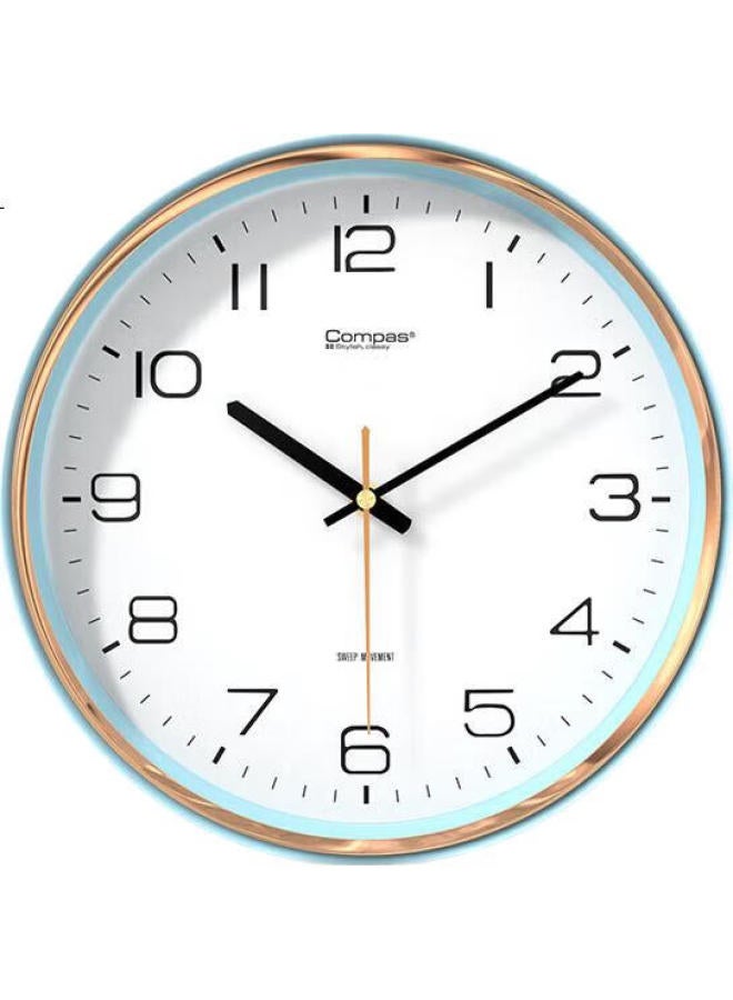 Compas Wall Clock Living Room Clock Wall Hanging New Simple Clock Quartz Clock Wall Hanging 7006A Blue 33Cm - Image 3