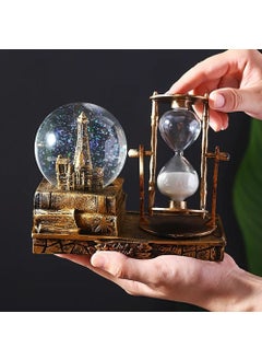Hediyesahibi Eiffel Lighted Water Snow Globe Hourglass Gift Hourglass  - Image 1