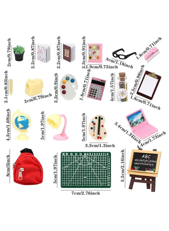 SOTOGO 34 Pieces Doll House School Supplies Mini School Accessories Dollhouse Toy Home Miniature Model Diy Doll Accessories - Image 3