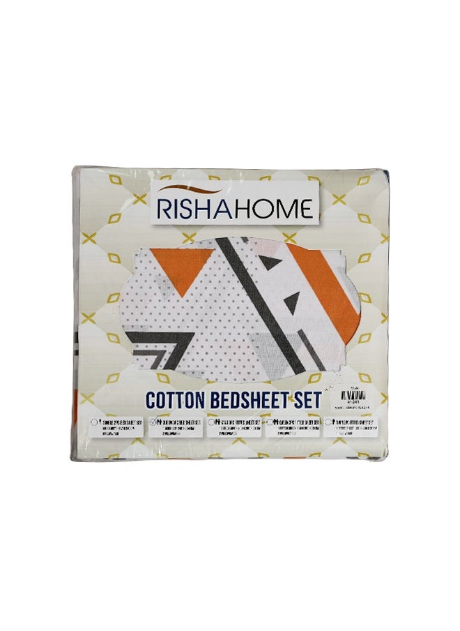 RISHAHOME 3-Pc 100% Cotton Bedsheet Set King Luxury Collection (1 Bedsheet + 2 Pillow Cases) Pharlap  - Image 4