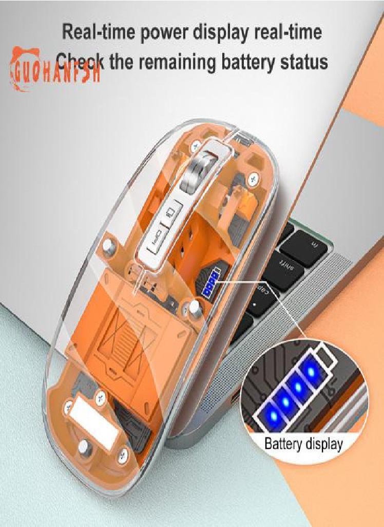 Eckek - Computer Mouse Plug And Play Quiet Shaft Four DPI Three-mode Connection Computer Control Compact Wireless Bluetooth-compatible Mouse - Image 1