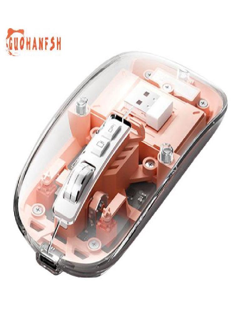 Eckek - Computer Mouse Plug And Play Quiet Shaft Four DPI Three-mode Connection Computer Control Compact Wireless Bluetooth-compatible Mouse - Image 1