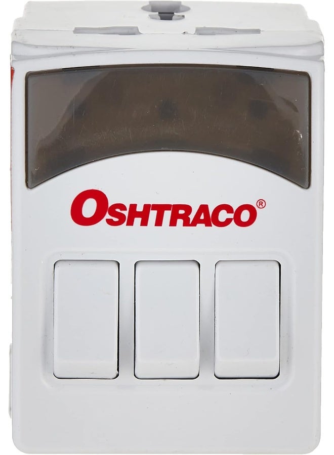 OSHTRACO 3 Way Individual Switched Universal Plug Input Adaptor for use across Household and Offices ESMA Certified - Image 2