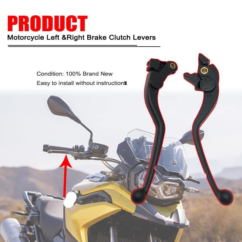 Motorcycle Clutch Lever: Black Aluminum, Precise Fit 2018-2022, Corrosion Resistant - Ergonomic Comfortable Grip Motorcycle Brake Lever for BMW F750GS F850GS Adventure Long Rides - Image 3