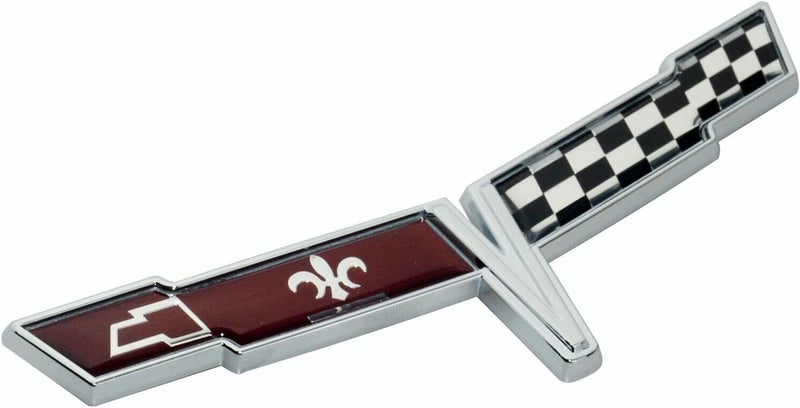 Pair Set 1980 Corvette C3 Front Nose Emblem and Rear Deck Gas Lid 3D Door Deck Crossed Flags Badge Replacement - Image 3