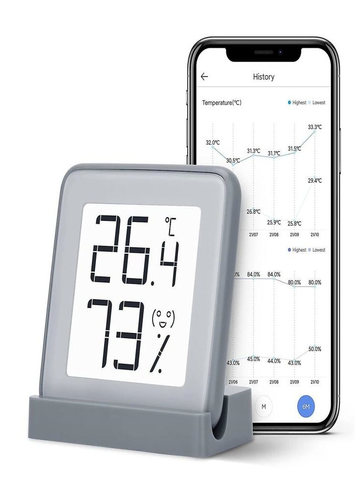 Generic Thermometer Indoor Digital Hygrometer With Lmelle-ink Display And Smart App Bluetooth Gift 1pc  - Image 1