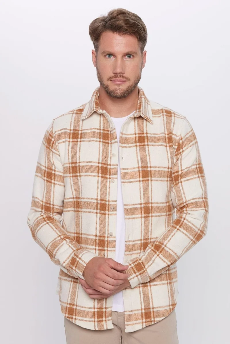 Tudors Men's Slim Fit Slim Fit Lumberjack Plaid Winter Shirt