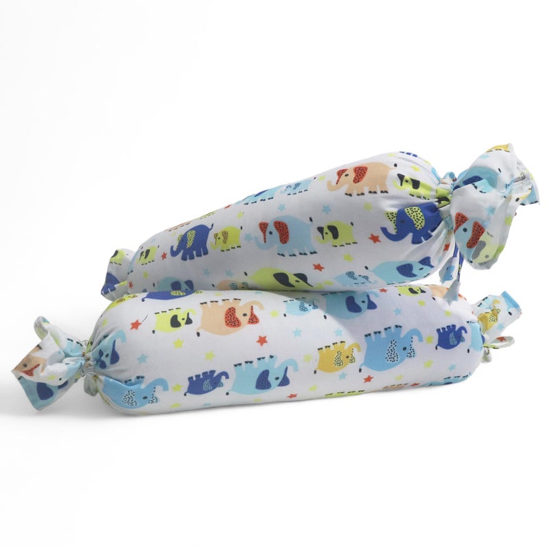 Kradyl Kroft Set of 2 Toddler Side Pillows | 100% Cotton Removable Covers | Leg and Playtime Pillows for Kids Above 12 Months (Cute Ellis) - Image 2