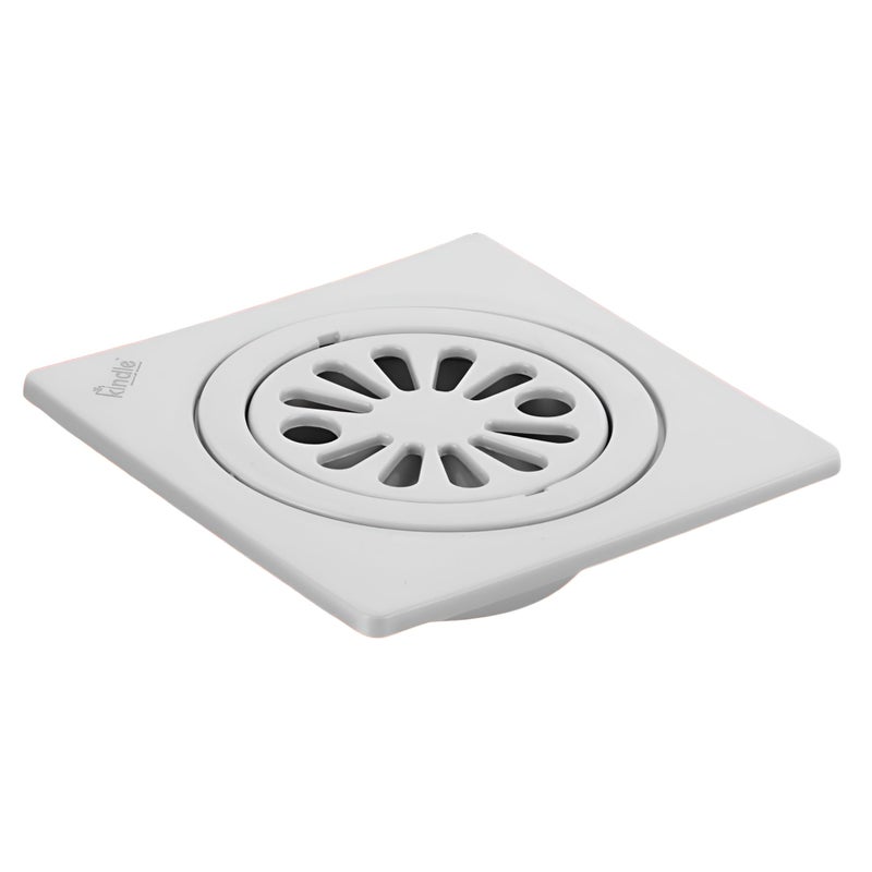 NEW WARE Square Plastic Shower Floor Drain/Strainer with Lid - Versatile Draining Solution for Kitchen Utensils and Water Outlets - Anti-Cockroach Jali Included (6 x 6 Inch) - Image 1