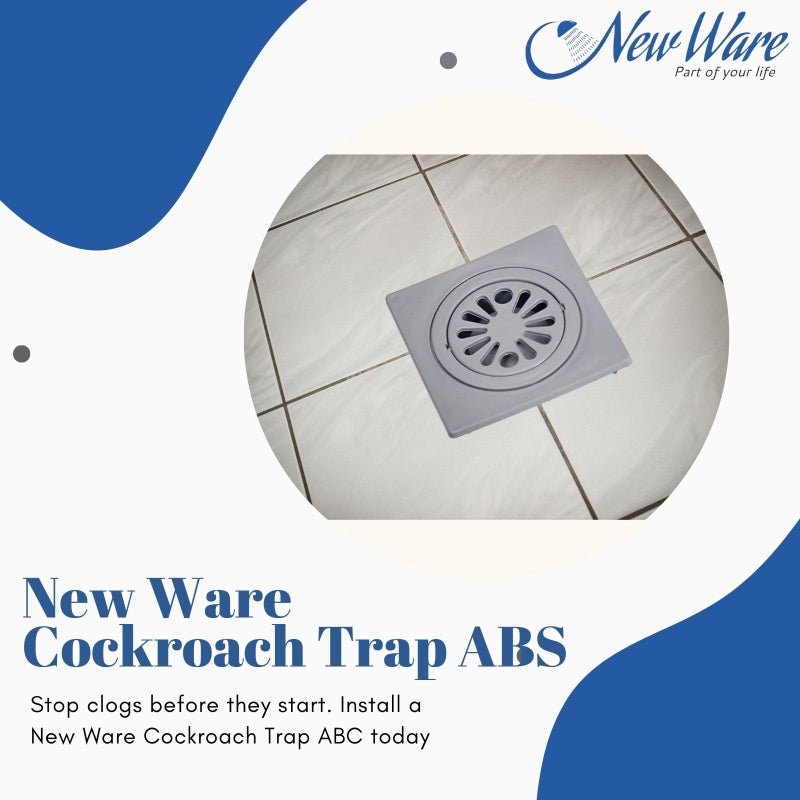 NEW WARE Square Plastic Shower Floor Drain/Strainer with Lid - Versatile Draining Solution for Kitchen Utensils and Water Outlets - Anti-Cockroach Jali Included (6 x 6 Inch) - Image 2
