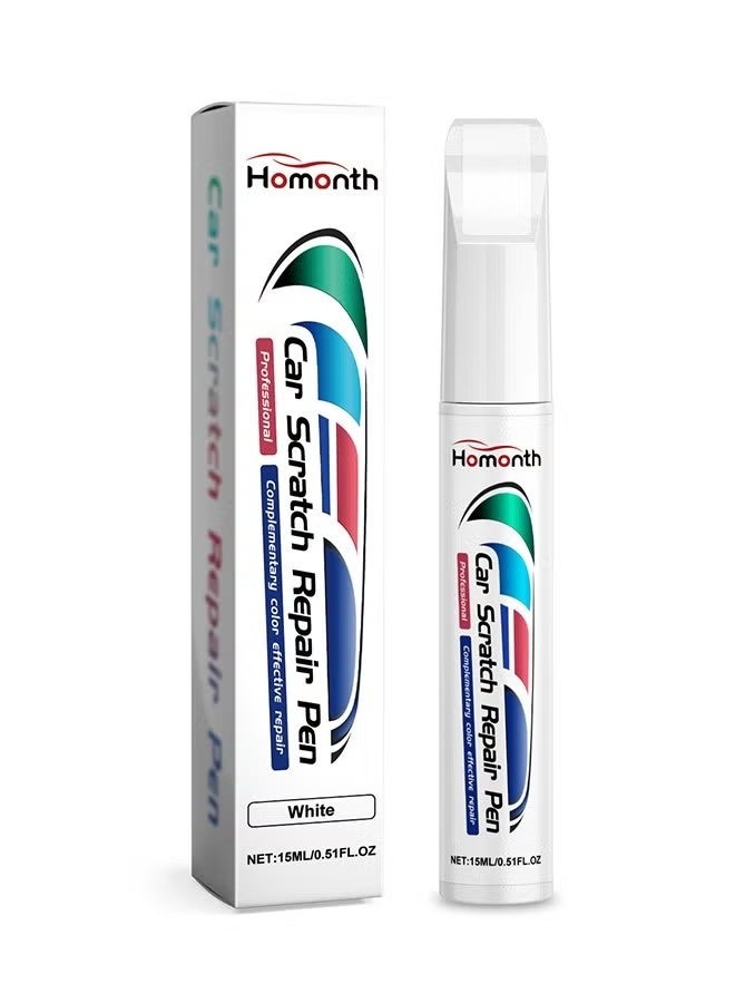 Homonth Car Scratch Repair Pen 15ml, Touch Up Paint for Cars, 2 in 1 Car Touch Up Paint Erase Car Scratches Pen for Vehicles, Quick & Easy to Repair Car Paint, Paint for Scratch Repair Various Cars, White - Image 1