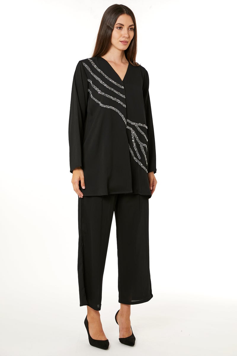 Moistreet V-Neck Top & Pant Set - Image 5