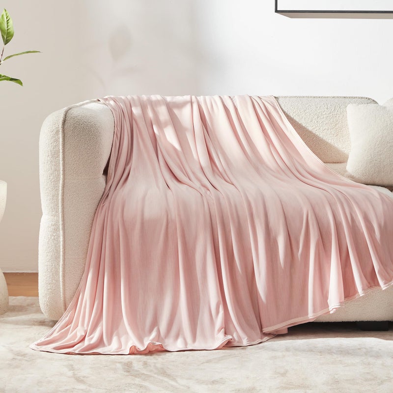 SLEEP ZONE Nanotex Cooling Blanket for Hot Sleepers DoubleSided Cold Blanket King Size for Bed Lightweight Summer Blankets for Sleeping Pink 90x108 - Image 2