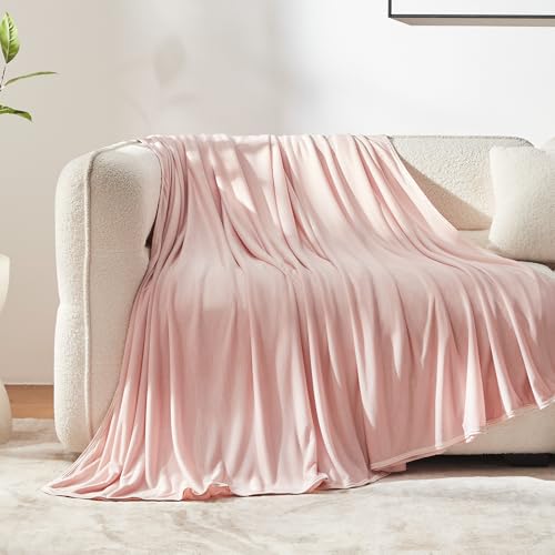 SLEEP ZONE Nanotex Cooling Blanket for Hot Sleepers DoubleSided Cold Blanket King Size for Bed Lightweight Summer Blankets for Sleeping Pink 90x108 - Image 1
