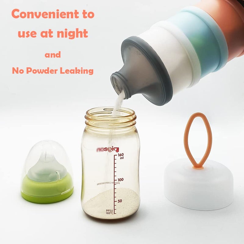 LADISO Baby Formula Dispenser, Formula Container, BPA Free, 4 Layers, Baby Feeding Travel Storage Container, Portable Milk Powder Dispenser Container, Non-Spill Stackable Baby Snack Storage Container - Image 5