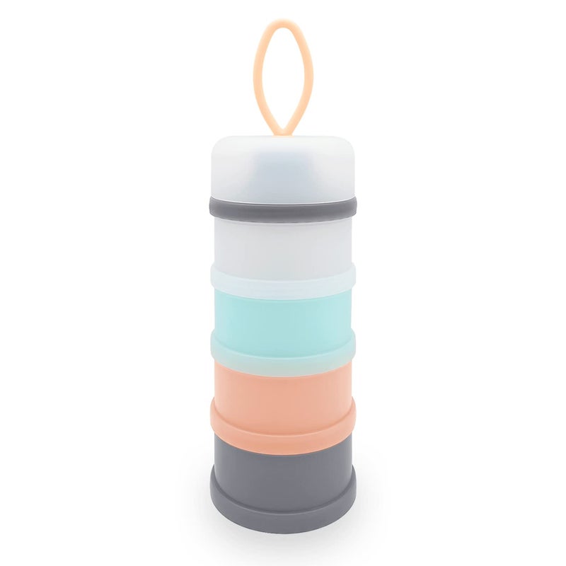 LADISO Baby Formula Dispenser, Formula Container, BPA Free, 4 Layers, Baby Feeding Travel Storage Container, Portable Milk Powder Dispenser Container, Non-Spill Stackable Baby Snack Storage Container - Image 1