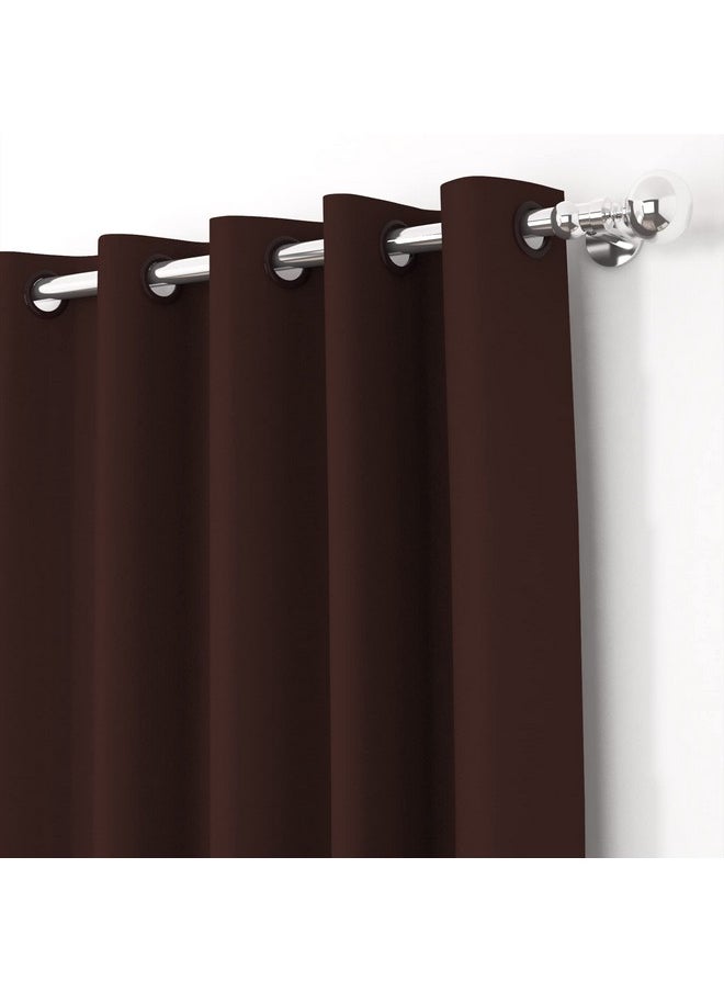 Story@Home Story@Home Blackout Long Door Curtain 9 Feet Set of 2 | Plain Design | Thermal Insulated Curtains | Room Darkening | Curtains for Living Room | (116 x 275 cm, Dark Brown) | Perfect for Home Decor  - Image 2