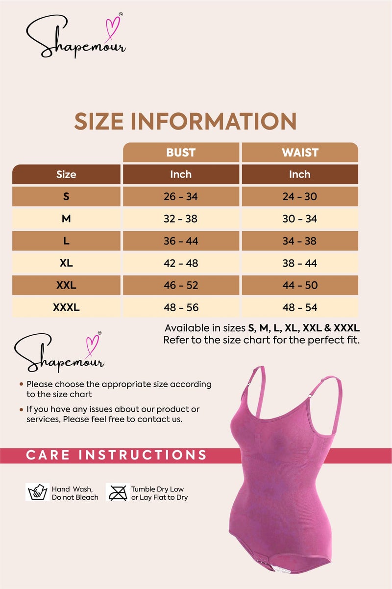 SHAPEMOUR Thong Bodysuit for Women, Slimming Design Shapewear for Women, Tummy Control Body Shaper with Silicone Grip, No Steel Bones for All Day Comfort, Seamless Sculpting Bodyshaper (Pink, S) - Image 3
