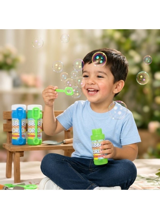 Pack of 2 Bubble Toy for Kids – Bubble Bottles with Wand, Non-Toxic Bubble Solution, Outdoor Bubble Maker for Toddlers, Boys & Girls, Summer Party Favors, Portable Bubble Blowing Set, Multi-Colour - Image 3