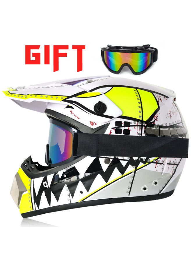 White Shark goggles Virtue Electric Car Kart Helmet Men's And Women's Fashion Cool Full-covered Motorcycle Off-road Four-season Helmet Full Helmet