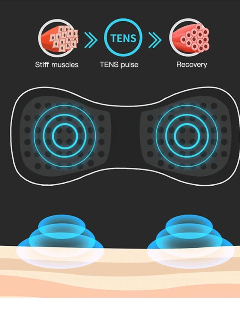 إسكدنيا جهاز تدليك كهربائي قابل لإعادة الشحن EMSQ1 EMS، جهاز تدليك كهربائي قابل لإعادة الشحن، معجون تدليك محمول صغير الحجم، للعناية الصحية، العناية الشخصية، آلام الرقبة والظهر، لون أسود - Image 4