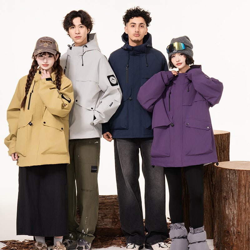Hooded Jacket Men'S Spring And Autum American Outdoor Couple Jacket Trendy Brand Men'S Casual Jacket Women - Image 3