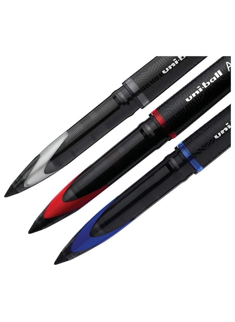 Uniball Uni-Ball AIR Micro - 0.5mm Fine Rollerball - Pack of 3 - Black, Blue, and Red - UBA-188-M  - Image 2
