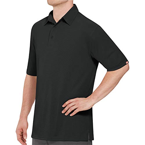 Red Kap Men's Standard Short Sleeve Performance Knit Polo, Black, 4X-Large - Image 1