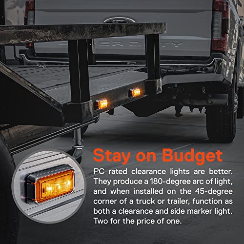 ONLINE LED STORE TRUE MODS 12pc 2.5" Amber LED Trailer Marker Light w/Chrome Bezel [DOT FMVSS 108] [SAE P2PC] [Surface Mount] [Waterproof IP67] Side Marker Lights for Trailer Truck - Image 3