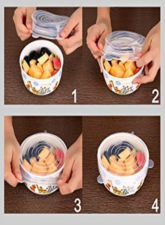 NIWRT Reusable Microwave/Dishwasher/Freezer Safe Silicone Stretch Lids Flexible Bowl/Cups/Mugs/Glasses/Cans/Plates Covers [Set of 6-Pieces] - Image 4