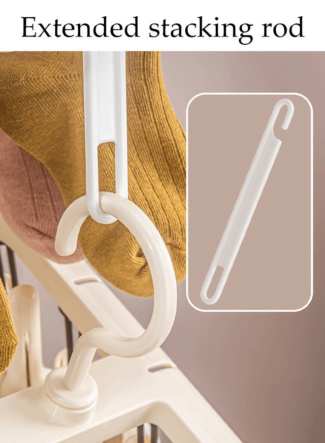 DUNISO Foldable Sock Dryer Hanger Plastic Durable Sock Dryer with 20 Strong Clips Space-Saving Rustproof Windproof Sock Hanger Multi-Functional Rotary Wind-sock Dryer Hanger for Shoe Insoles, Socks, Underwear, Baby Clothes - Image 5