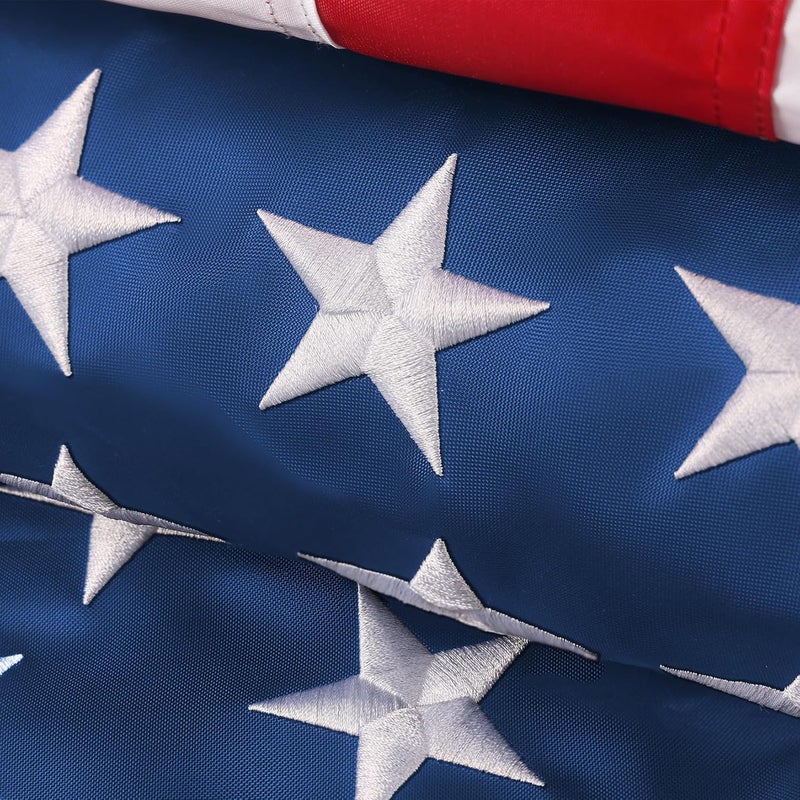 JOYAONE American Flags 5x8 Outdoor Use,Non Fading American Flags for Outside,American Flag Outdoor Heavy Duty, American Flag Longest Lasting,US Flag Embroidered Stars, Brass Grommets Sewn Stripes - Image 1