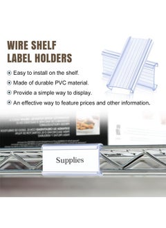 Lenink 30Pcs Wire Shelf Label Holdersplastic Wire Rack Label Holdercompatible With Metro 11/4In Shelveslabel Area 3In Lx1.25In H (Label Paper Insert Included)  - Image 2