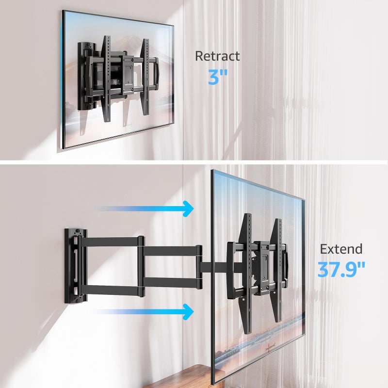 MOUNTUP Full Motion TV Wall Mount with 30â€ Extension & Tilt & Swivel for Most 42-75 Inch TVs, Long Arm TV Mount Corner Bracket Articulating Arm Mount, Max VESA 600x400mm and Up to 99 lbs, MU0057-L - Image 3