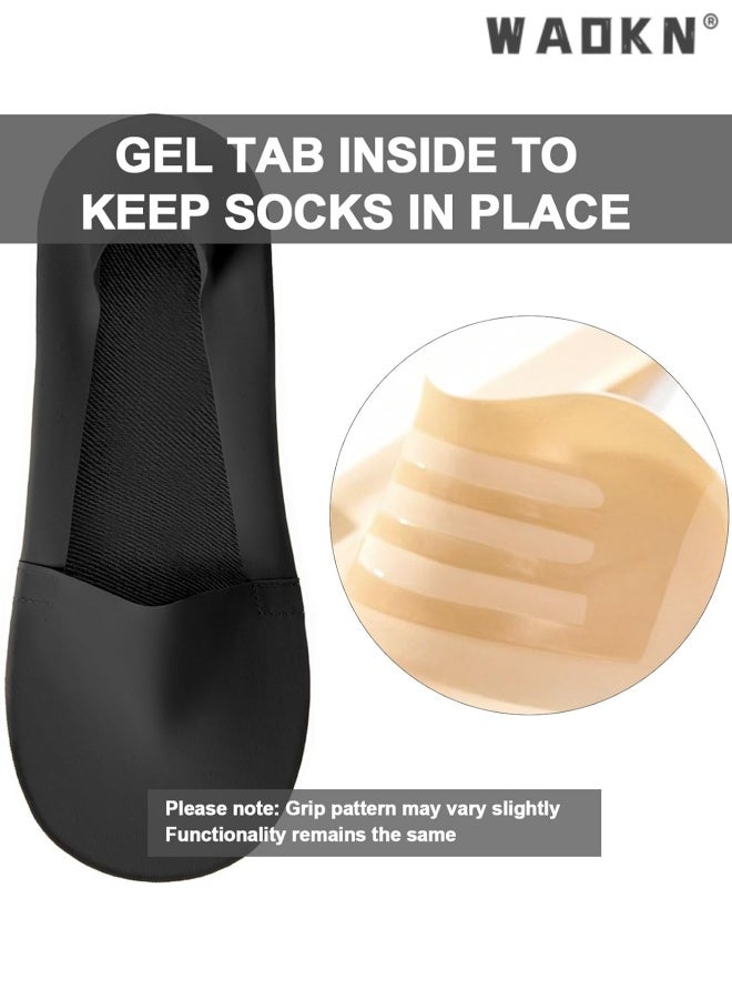 WAOKN 6 pcs women Socks , Womens for Flats Loafers Heels, Non Slip Thin Invisible ,Comfortable and breathable, anti slip and odor proof, ultra-thin and invisible , suitable for summer , Skin tone and black . - Image 5