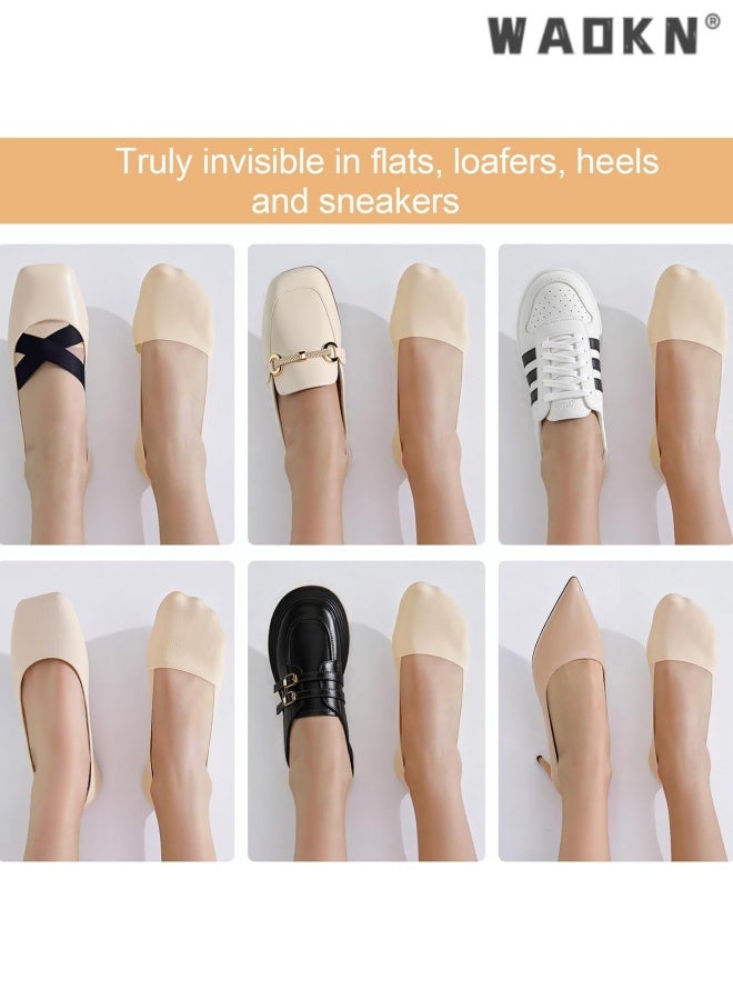 WAOKN 6 pcs women Socks , Womens for Flats Loafers Heels, Non Slip Thin Invisible ,Comfortable and breathable, anti slip and odor proof, ultra-thin and invisible , suitable for summer , Skin tone and black . - Image 4