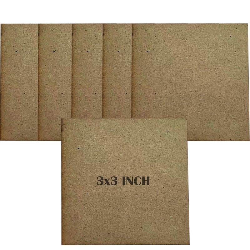 URBAN BOX URBAN BOX 25 MM MDF Square Sheets for Crafts Unfinished Plywood Boards Square Crafts Wood Sheets for DIY Laser ProjectsWood BurningEngravingStainingArchitectural Model 6Pc 3 INCH  - Image 1