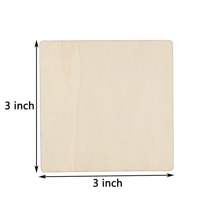 URBAN BOX URBAN BOX 25 MM MDF Square Sheets for Crafts Unfinished Plywood Boards Square Crafts Wood Sheets for DIY Laser ProjectsWood BurningEngravingStainingArchitectural Model 6Pc 3 INCH  - Image 2
